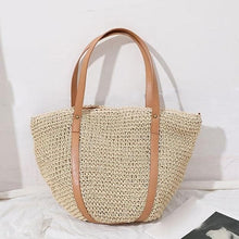 Straw Beach Bag for Women, Lightweight Summer Vacation Purse