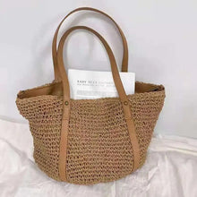 Straw Beach Bag for Women, Lightweight Summer Vacation Purse