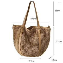 Straw Beach Bag for Women, Lightweight Summer Vacation Purse