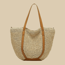 Straw Beach Bag for Women, Lightweight Summer Vacation Purse