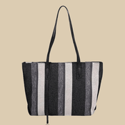 Black Raffia Summer Bag for Women, Natural Summer Vacation Purse in Black, styled as a SheSelects summer accessory