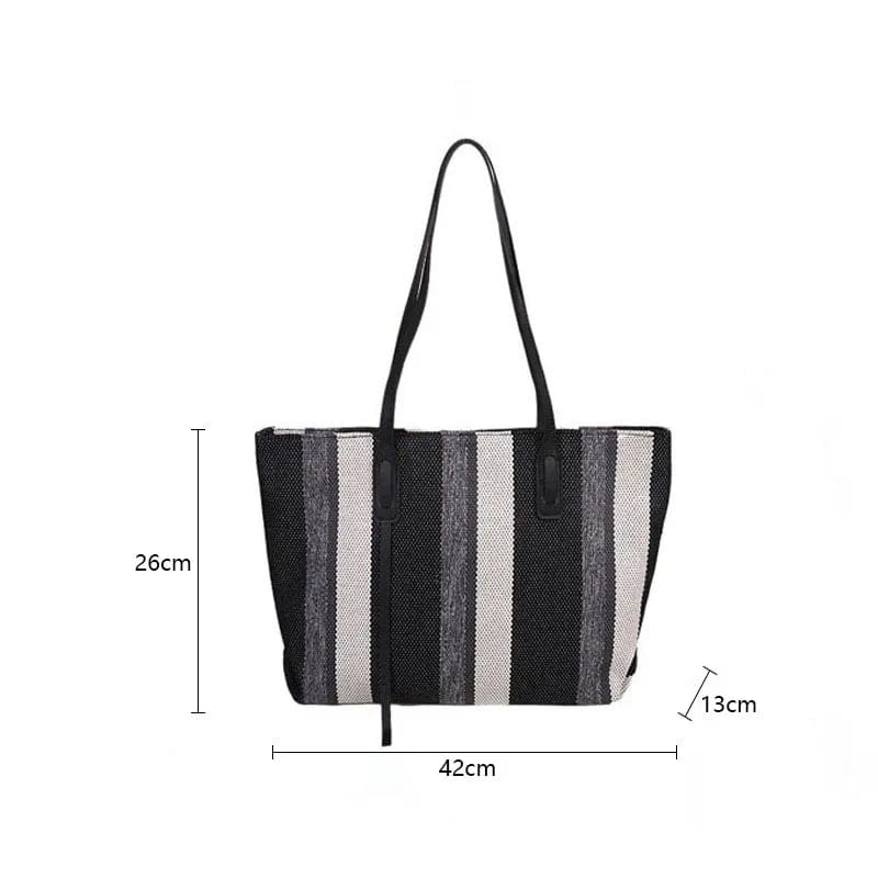 Black Raffia Summer Bag for Women, Natural Summer Vacation Purse in Black, styled as a SheSelects summer accessory
