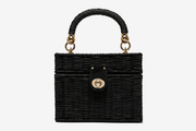 Black Wicker Summer Bag for Women, Natural Summer Vacation Purse in Black, styled as a SheSelects summer accessory
