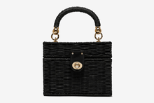 Black Wicker Summer Bag for Women, Natural Summer Vacation Purse