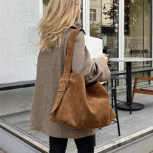 Suede Style Vegan Leather Handbag for Women, Everyday City Purse