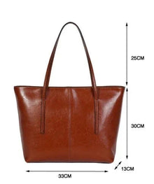Brown Vegan Leather Tote Bag for Women, Soft Everyday Shoulder Purse