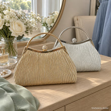 Celestine Crystal Pleated Evening Bag for Bridesmaids