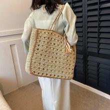 Crochet Handbag for Women, Natural Woven Summer Purse