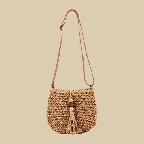 Mini Crochet Crossbody Bag for Women, Woven Summer Purse with Easy Strap
