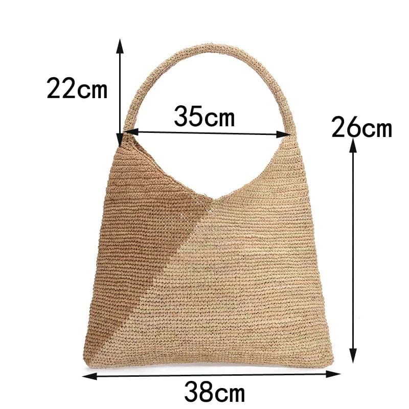 Crochet Summer Bag for Women, Natural Summer Vacation Purse in Black, styled as a SheSelects summer accessory