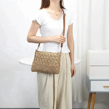 Crochet Crossbody Bag for Women, Woven Summer Purse with Easy Strap