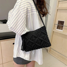 Crochet Shoulder Bag for Women, Natural Woven Summer Purse