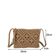 Crochet Shoulder Bag for Women, Natural Woven Summer Purse