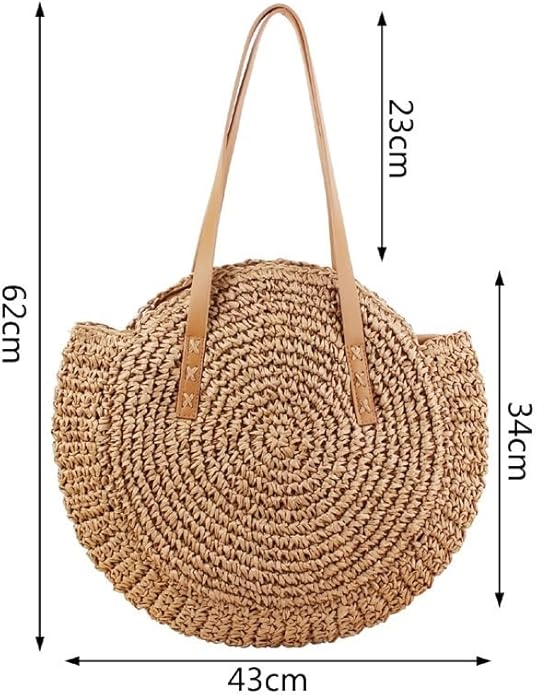 Crochet Summer Bag for Women, Natural Summer Vacation Purse in Beige, styled as a SheSelects summer accessory