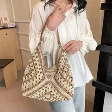 Crochet Tote Bag for Women, Woven Summer Beach and Vacation Purse