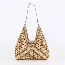Crochet Tote Bag for Women, Woven Summer Beach and Vacation Purse
