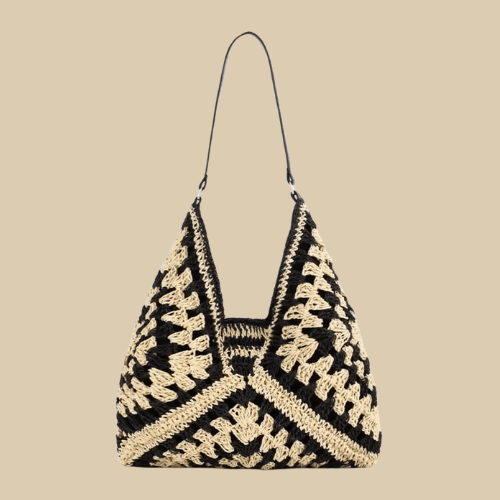 Crochet Tote Bag for Women, Woven Summer Beach and Vacation Purse