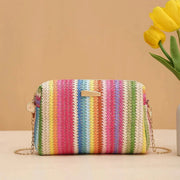 Straw Summer Bag for Women, Natural Summer Vacation Purse in Green, styled as a SheSelects summer accessory