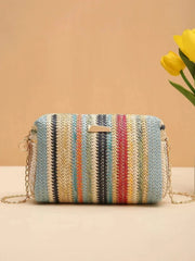 Straw Summer Bag for Women, Natural Summer Vacation Purse in Green, styled as a SheSelects summer accessory