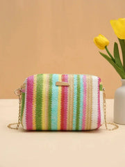 Straw Summer Bag for Women, Natural Summer Vacation Purse in Green, styled as a SheSelects summer accessory