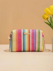 Straw Summer Bag for Women, Natural Summer Vacation Purse in Green, styled as a SheSelects summer accessory