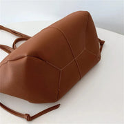 Vegan Leather Tote Bag for Women, Soft Everyday Shoulder Purse in Black, styled as a SheSelects summer accessory