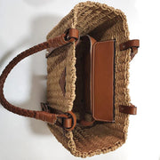 Raffia Summer Bag for Women, Natural Summer Vacation Purse in Beige, styled as a SheSelects summer accessory