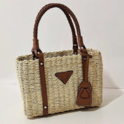 Raffia Summer Bag for Women, Natural Summer Vacation Purse in Beige, styled as a SheSelects summer accessory