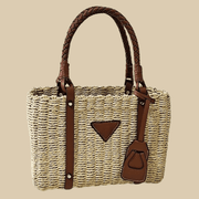 Raffia Summer Bag for Women, Natural Summer Vacation Purse in Beige, styled as a SheSelects summer accessory