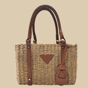 Raffia Summer Bag for Women, Natural Summer Vacation Purse in Beige, styled as a SheSelects summer accessory