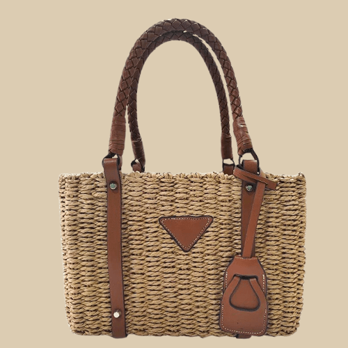 Raffia Summer Bag for Women, Natural Summer Vacation Purse