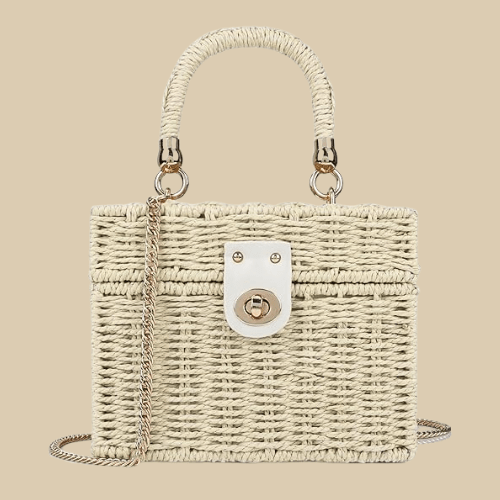 Straw Summer Bag for Women, Natural Summer Vacation Purse