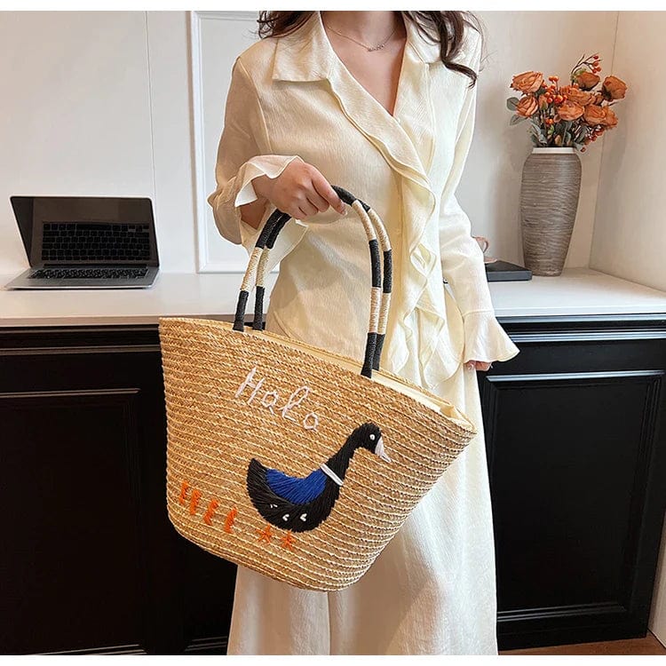 Straw Summer Bag for Women, Natural Summer Vacation Purse