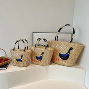 Straw Summer Bag for Women, Natural Summer Vacation Purse in Khaki, styled as a SheSelects summer accessory