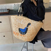 Straw Summer Bag for Women, Natural Summer Vacation Purse in Khaki, styled as a SheSelects summer accessory