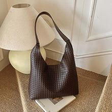 Woven Vegan Leather Hobo Bag with Matching Pouch, Large Slouchy Shoulder Purse