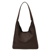 Woven Vegan Leather Hobo Bag with Matching Pouch, Large Slouchy Shoulder Purse