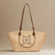 Straw Basket Bag for Women, Beach Vacation and Market Purse, styled as a SheSelects summer accessory