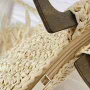 Straw Summer Bag for Women, Natural Summer Vacation Purse in Beige, styled as a SheSelects summer accessory