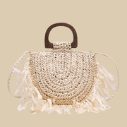 Straw Summer Bag for Women, Natural Summer Vacation Purse in Beige, styled as a SheSelects summer accessory