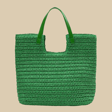 Green Straw Summer Bag for Women, Natural Summer Vacation Purse