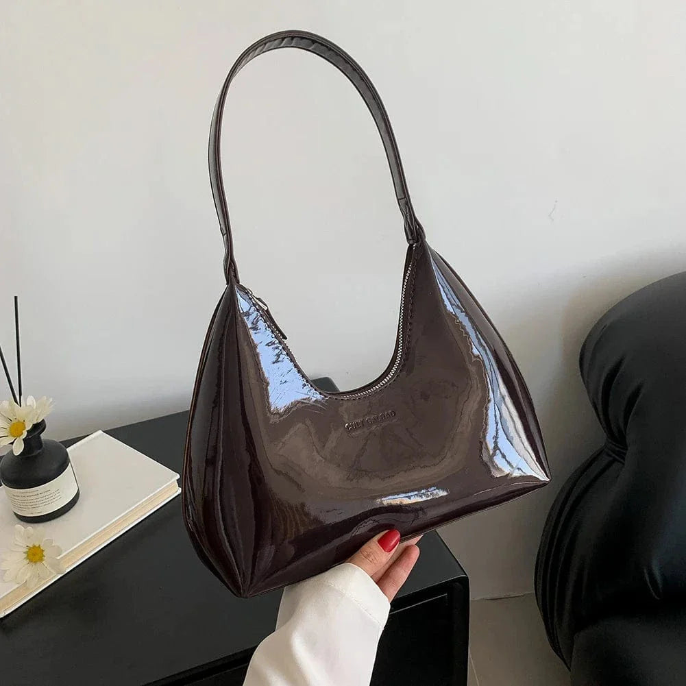 Vegan Leather Handbag for Women, Everyday City Purse in Coffee, styled as a SheSelects summer accessory