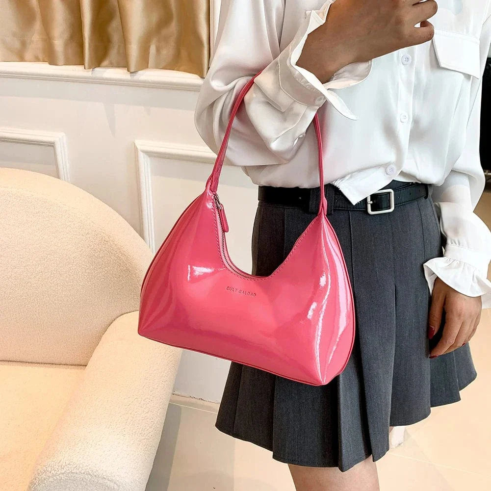 Vegan Leather Handbag for Women, Everyday City Purse in Coffee, styled as a SheSelects summer accessory