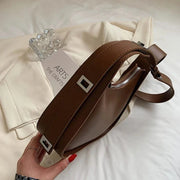 Vegan Leather Handbag for Women, Everyday City Purse in Coffee, styled as a SheSelects summer accessory