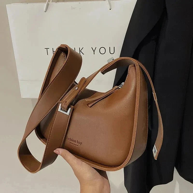 Vegan Leather Handbag for Women, Everyday City Purse in Coffee, styled as a SheSelects summer accessory