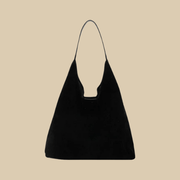 Suede Style Vegan Leather Hobo Bag for Women, Slouchy Everyday Shoulder Purse in Coffee, styled as a SheSelects summer accessory