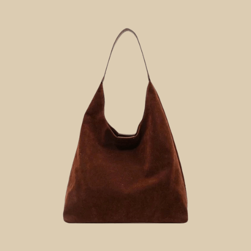 Suede Style Vegan Leather Hobo Bag for Women, Slouchy Everyday Shoulder Purse