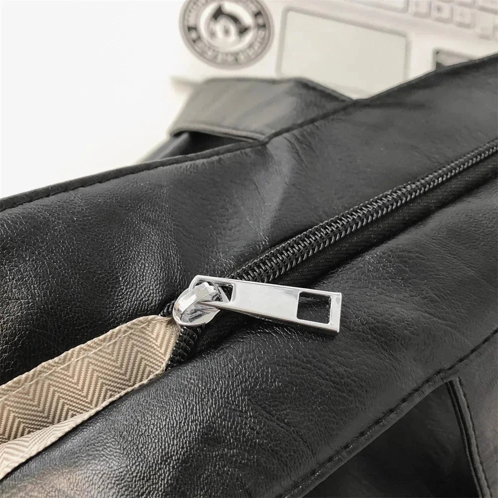 Large Vegan Leather Tote Bag for Women, Soft Everyday Shoulder Purse in Black, styled as a SheSelects summer accessory