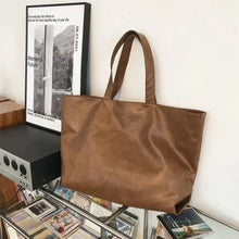 Large Vegan Leather Tote Bag for Women, Soft Everyday Shoulder Purse