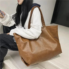Large Vegan Leather Tote Bag for Women, Soft Everyday Shoulder Purse